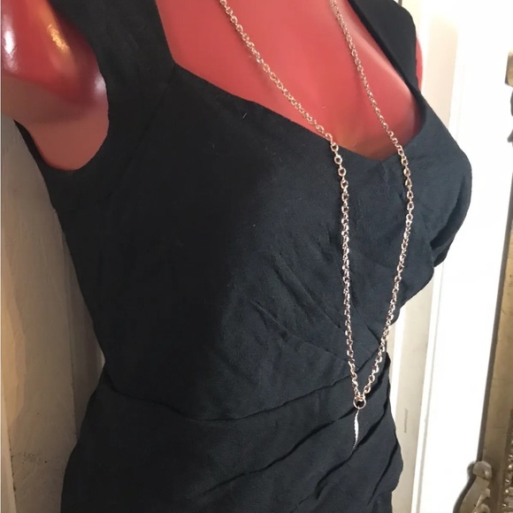 Anthropologie MAPLE Some Odd Rubies Black Drape Dress Size 2- Lined Peplum - Picture 7 of 12